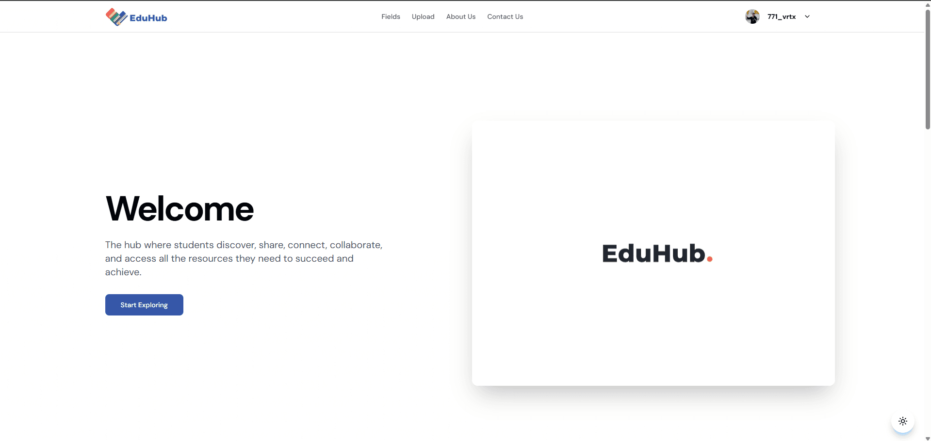Screenshot of EduHub project - Web App